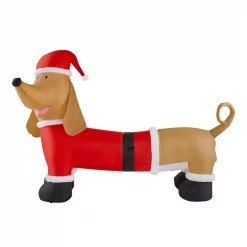 Airblown 4 Ft. Inflatable Dachshund With Santa Outfit