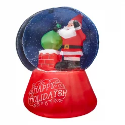 Airblown 5.5 Ft. Projection Inflatable Snow Flurry-Snow Globe Santa On The Rooftop Scene -Decorations Sales unnamed file 788