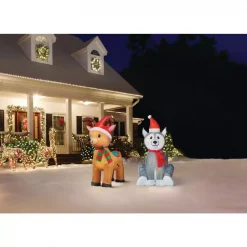 Home Accents Holiday 3.5 Ft. Pre-Lit Airblown Inflatable Reindeer -Decorations Sales unnamed file 803