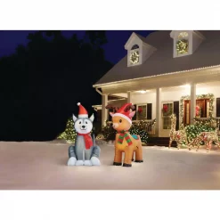 Home Accents Holiday 3.5 Ft. Pre-Lit Airblown Inflatable Reindeer -Decorations Sales unnamed file 804