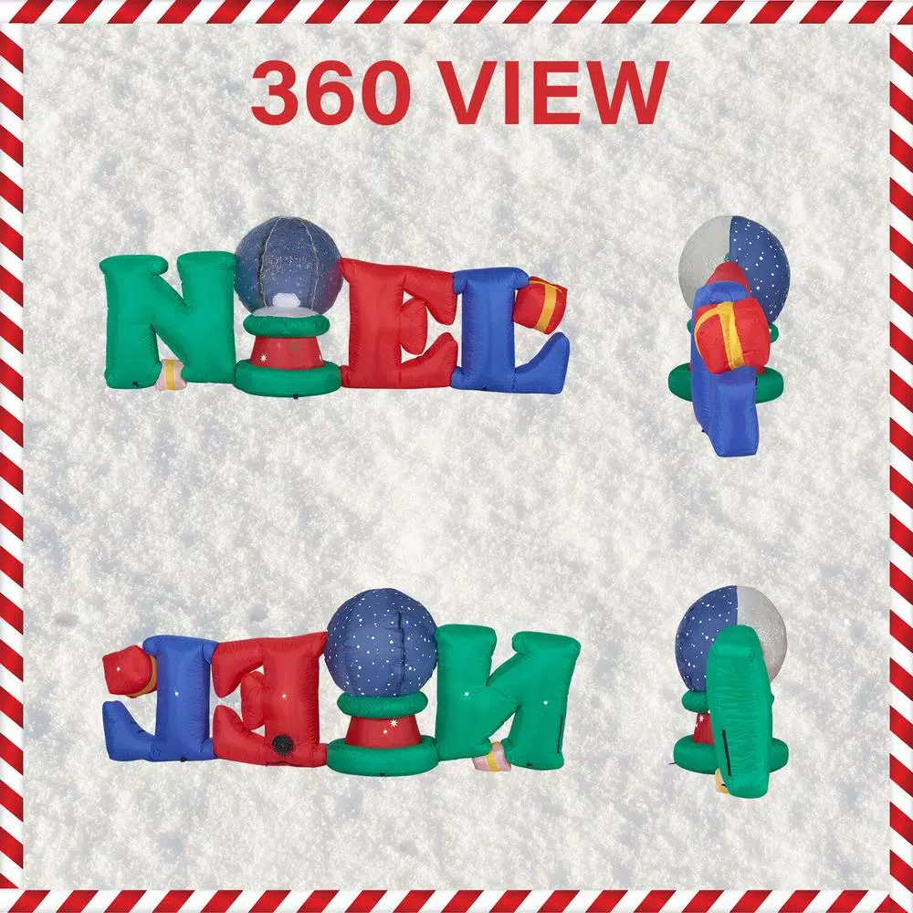 Fraser Hill Farm 8 Ft. NOEL Snow Globe Christmas Inflatable With Lights 2 Fraser Hill Farm 8 Ft. NOEL Snow Globe Christmas Inflatable With Lights - Image 2