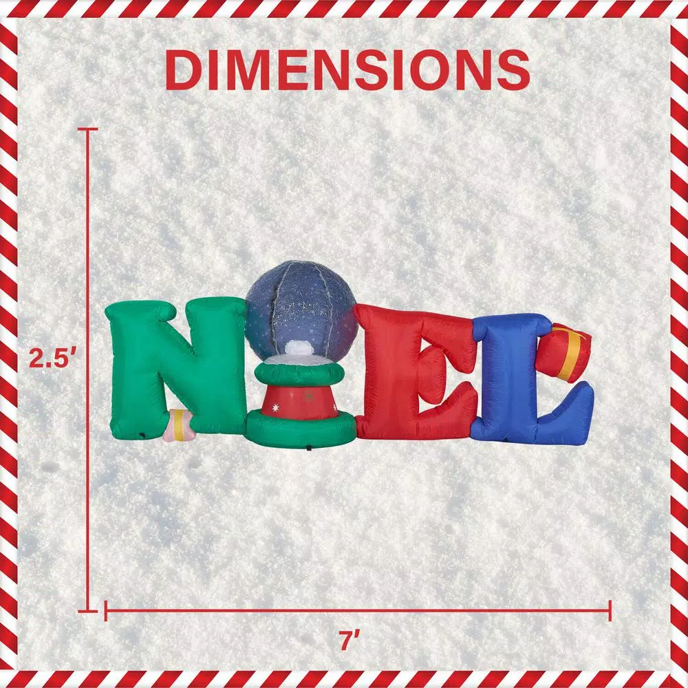 Fraser Hill Farm 8 Ft. NOEL Snow Globe Christmas Inflatable With Lights 3 Fraser Hill Farm 8 Ft. NOEL Snow Globe Christmas Inflatable With Lights - Image 3