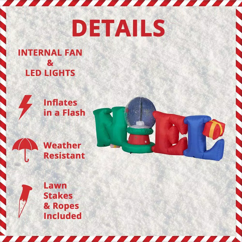 Fraser Hill Farm 8 Ft. NOEL Snow Globe Christmas Inflatable With Lights 4 Fraser Hill Farm 8 Ft. NOEL Snow Globe Christmas Inflatable With Lights - Image 4