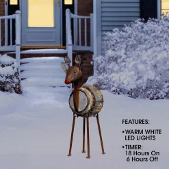 Alpine Corporation 33 In. Tall Weathered Barrel Reindeer With Warm White LED Lights -Decorations Sales unnamed file 828