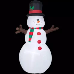 Airblown 5 Ft. W X 8 Ft. H Inflatable Snowman With Christmas Scarf And Hat