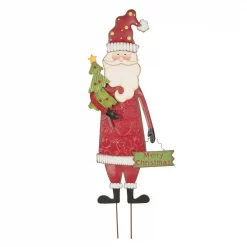 Glitzhome 36 In. H Iron Santa Yard Stake