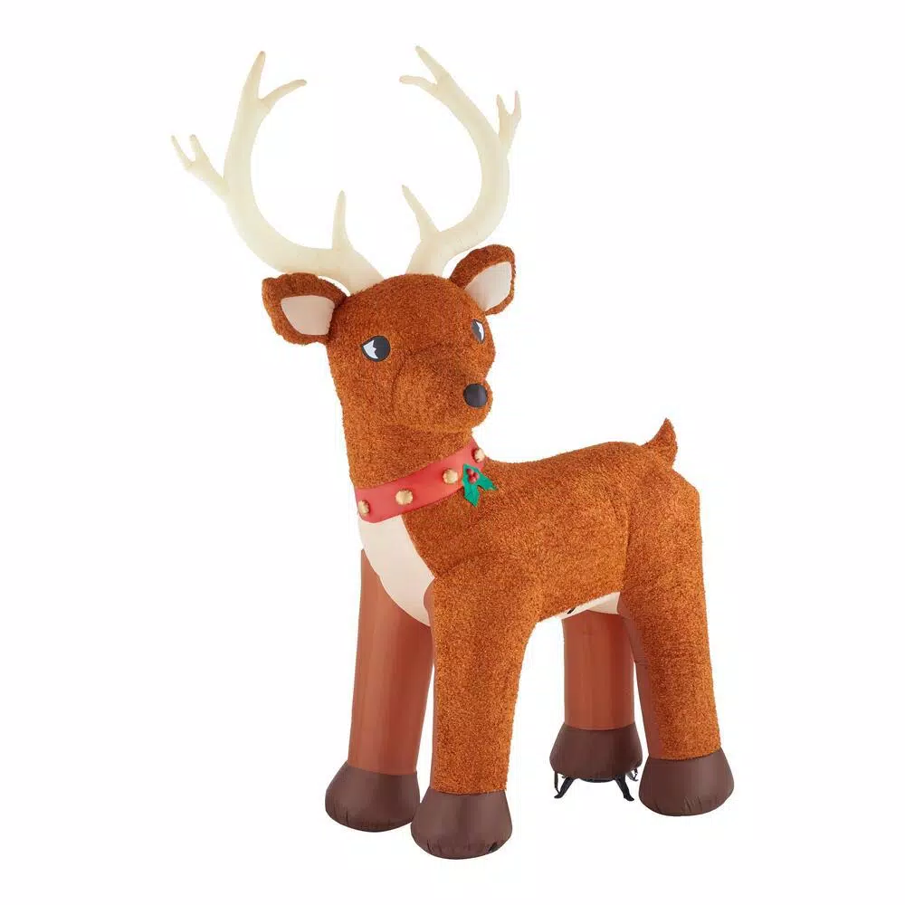 Home Accents Holiday 10.5 Ft. Pre-Lit LED Giant-Sized Inflatable Fuzzy Standing Reindeer 3 Home Accents Holiday 10.5 Ft. Pre-Lit LED Giant-Sized Inflatable Fuzzy Standing Reindeer - Image 3