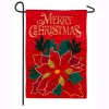 Evergreen 18 In. X 12.5 In. Christmas Poinsettia Garden Applique Flag