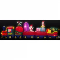 Fraser Hill Farm 6 Ft. Santa Holding A Gift Christmas Inflatable