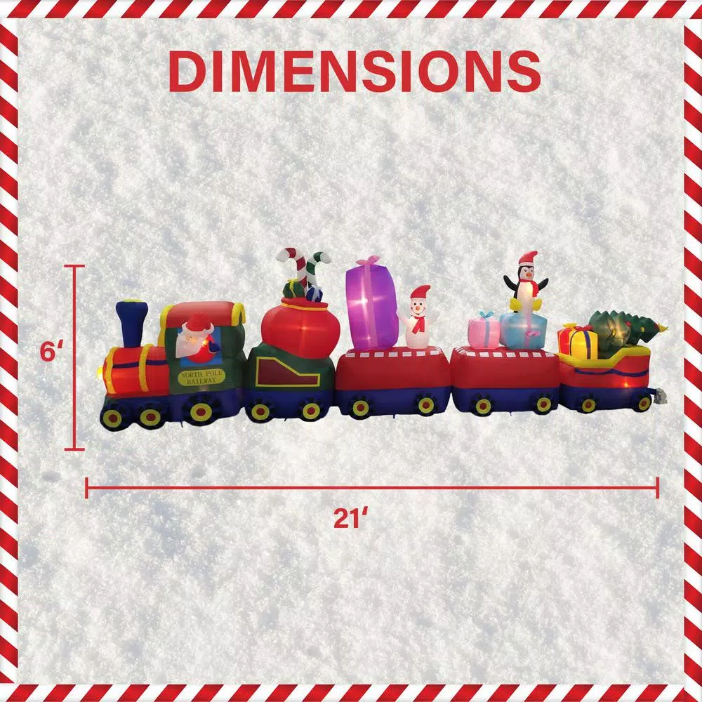 Fraser Hill Farm 6 Ft. Santa Holding A Gift Christmas Inflatable 2 Fraser Hill Farm 6 Ft. Santa Holding A Gift Christmas Inflatable - Image 2