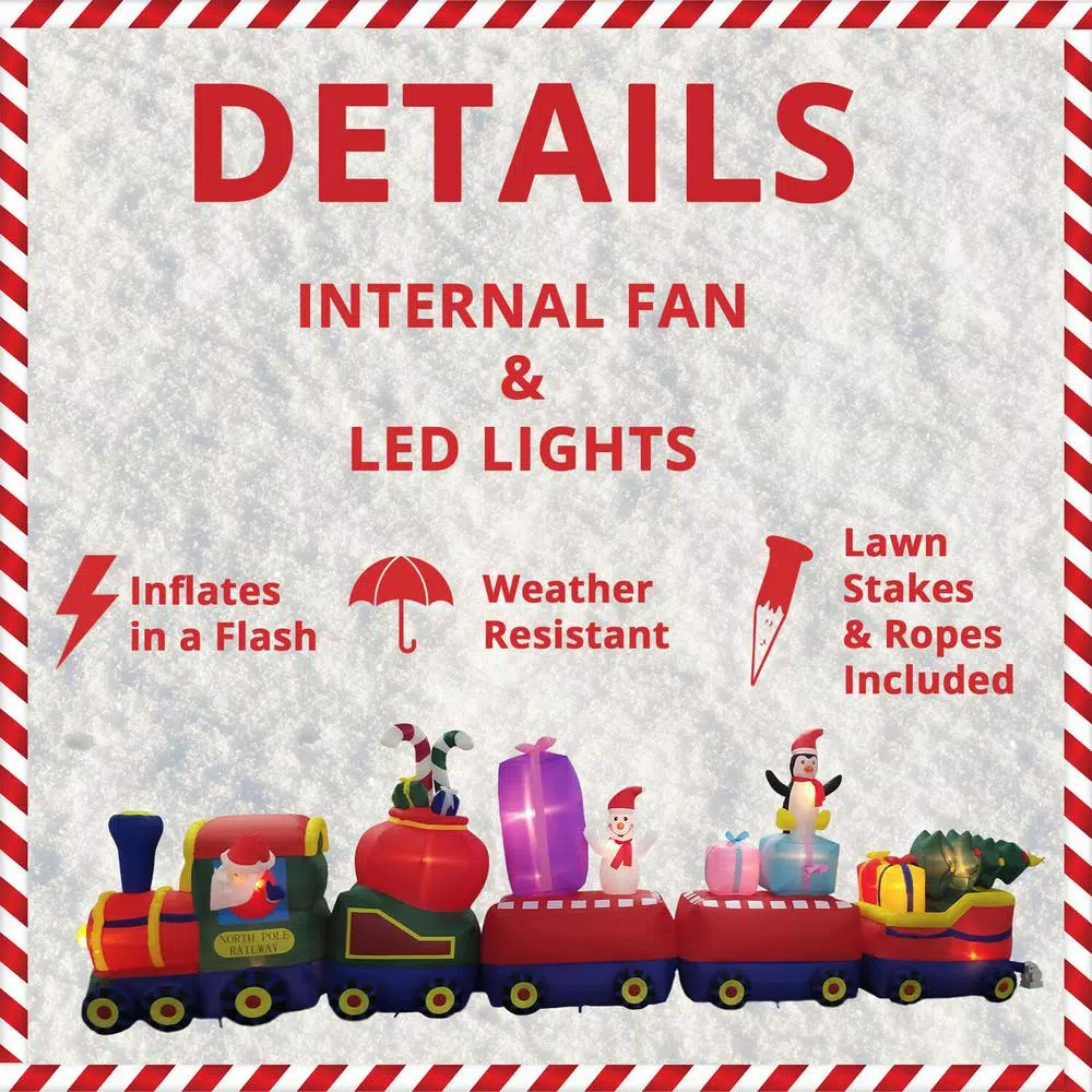 Fraser Hill Farm 6 Ft. Santa Holding A Gift Christmas Inflatable 3 Fraser Hill Farm 6 Ft. Santa Holding A Gift Christmas Inflatable - Image 3