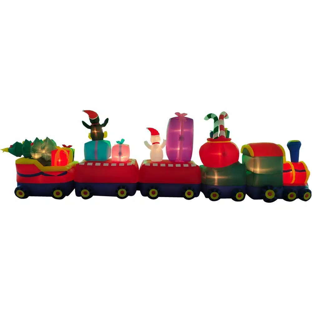 Fraser Hill Farm 6 Ft. Santa Holding A Gift Christmas Inflatable 6 Fraser Hill Farm 6 Ft. Santa Holding A Gift Christmas Inflatable - Image 6