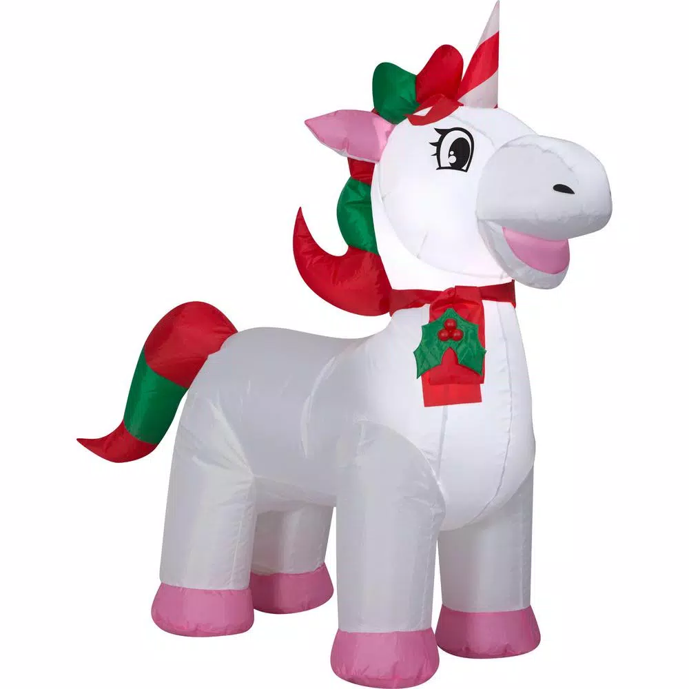 Gemmy 3.25 Ft. H X 3.5 Ft. L Airblown Inflatable Christmas Unicorn 2 Gemmy 3.25 Ft. H X 3.5 Ft. L Airblown Inflatable Christmas Unicorn - Image 2
