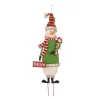 Glitzhome 3 Ft. Metal Snowman Yard Stake Or Standing Decor Or Wall Decor (KD, 3-Function)