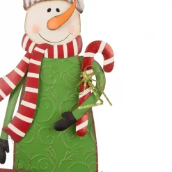 Glitzhome 3 Ft. Metal Snowman Yard Stake Or Standing Decor Or Wall Decor (KD, 3-Function) -Decorations Sales unnamed file 917