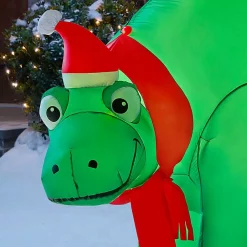 Airblown 5.7 Ft. H Inflatable Holiday Stegosaurus With Santa Hat -Decorations Sales unnamed file 938