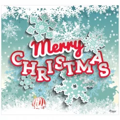 My Door Decor 7 Ft. X 8 Ft. Merry Christmas Cut Paper Holiday Garage Door Decor Mural For Single Car Garage