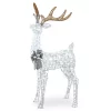 National Tree Company 65 In. Glittered Standing Buck With 200 Cool White Twinkling LED Lights