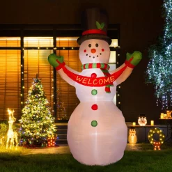 Glitzhome 12 Ft. Lighted Inflatable Snowman With Welcome Decor -Decorations Sales unnamed file 960
