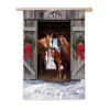 Evergreen 18 In. X 12.5 In. Horse Family Christmas Garden Suede Flag