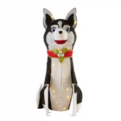 Home Accents Holiday 3 Ft Adorable Dogs LED Husky