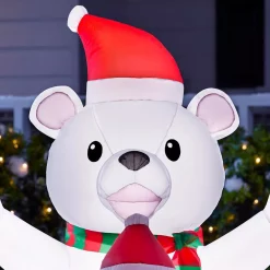 Home Accents Holiday 4 Ft. Inflatable Bear With Penguin Scene -Decorations Sales unnamed file 997