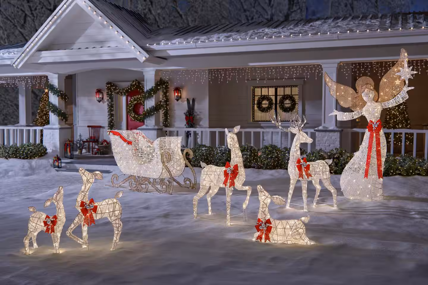 Decorations Sales -Decorations Sales 40 2023 Holiday Landingpage HAH 66in50in25inS3WhitePVCDeerFamil 316124658 L